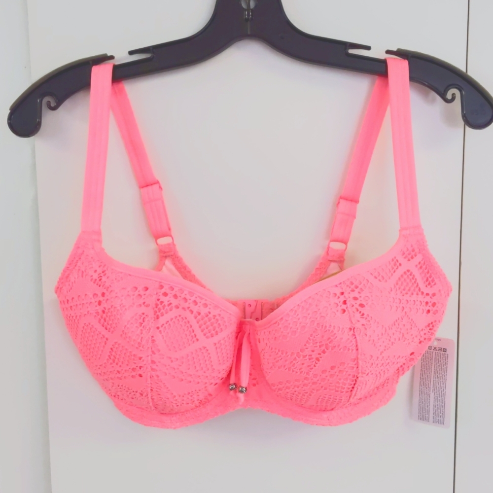 Freya Sundance Sweetheart Padded Bikini Top. Flamingo colour. Multiple sizes.